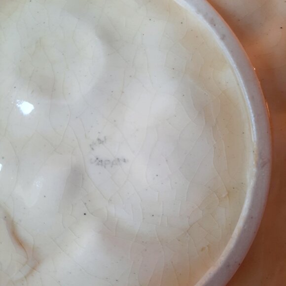 Japanese Majolica Double Handled Dish/Bowl, 9" - Picture 5 of 5